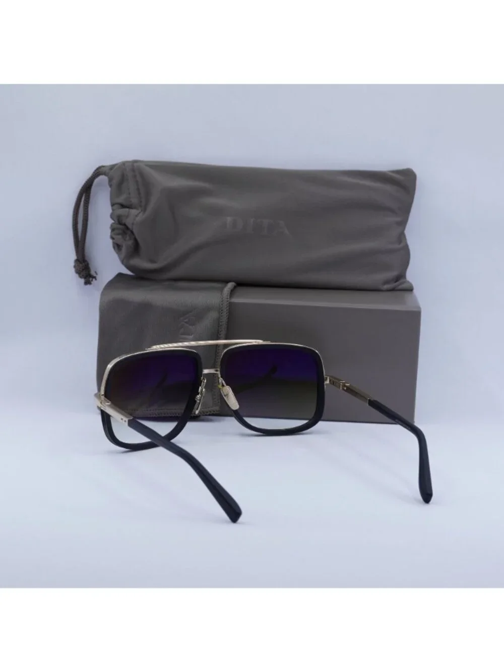 Dita MACH-ONE-DRX-2030-F-59 Aviator Sunglasses - Black / Green